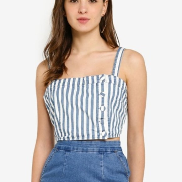 Forever 21 Contemporary Striped Crop Top S - Picture 1 of 11